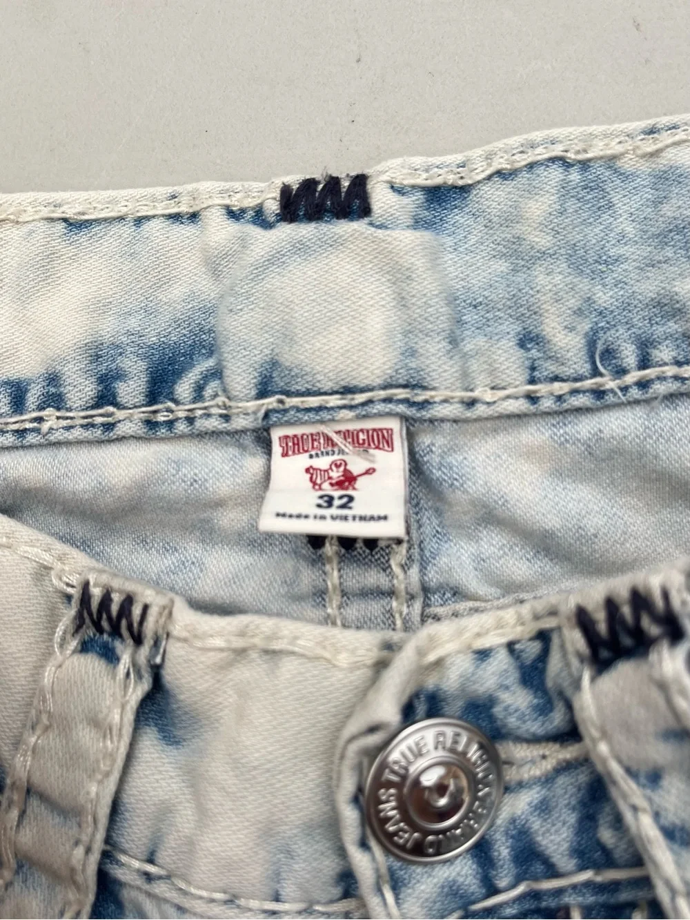 True Religion Light Wash Blue Straight Jeans